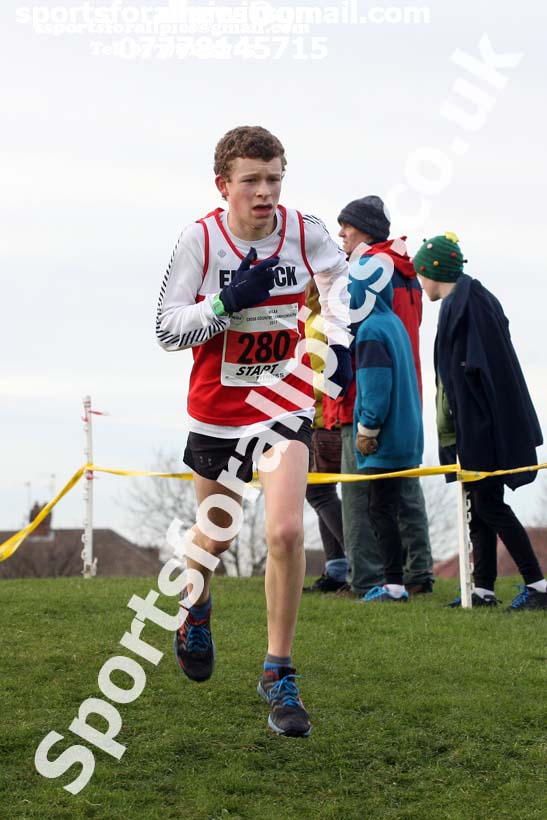 Boys under-15 North Eastern Cross Country, Redcar. Photo:  David T. Hewitson/Sports for All Pics